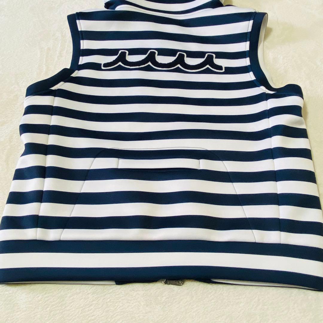 美品 ムータマリン　ボンディングフードベスト　ゴルフウェア