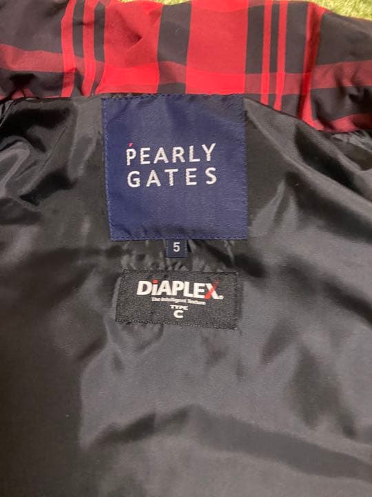 Pearly gates 赤チェック　ナイロンマウンテンパーカー5ブルゾン