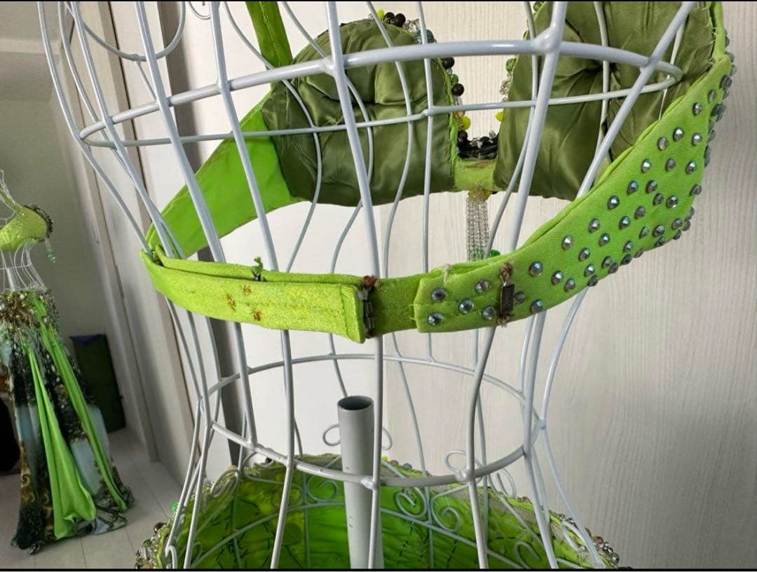 Hanan（ハナン）ベリーダンス 衣装 黄緑 柄あり