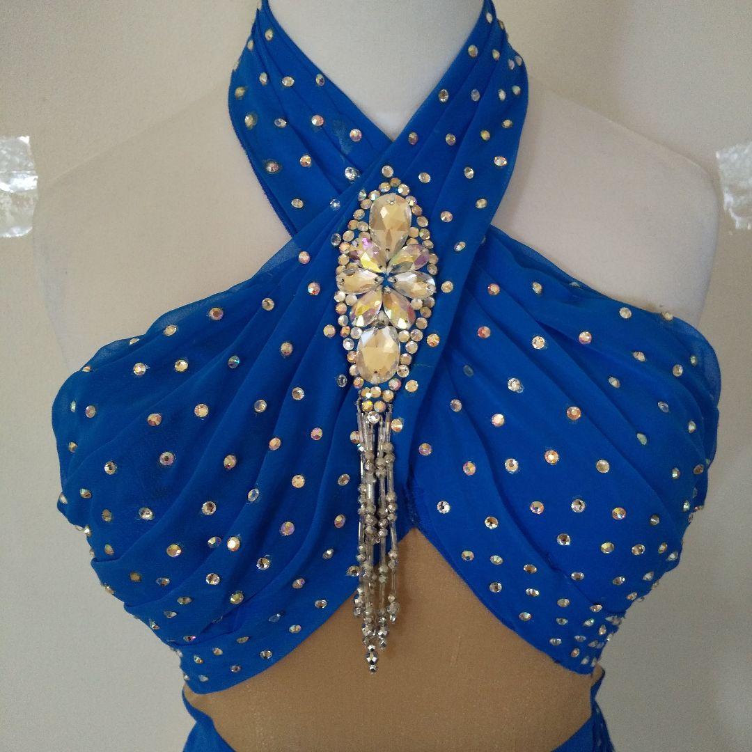 ひさや製 社交ダンス スタンダードドレス 黄・青 中古 競技 デモ