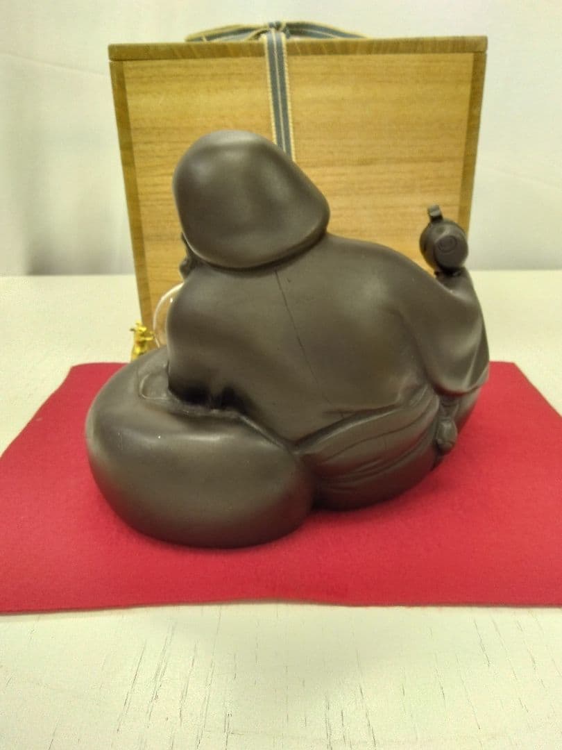 満天大黒　金属製 大黒天像 水晶球付き