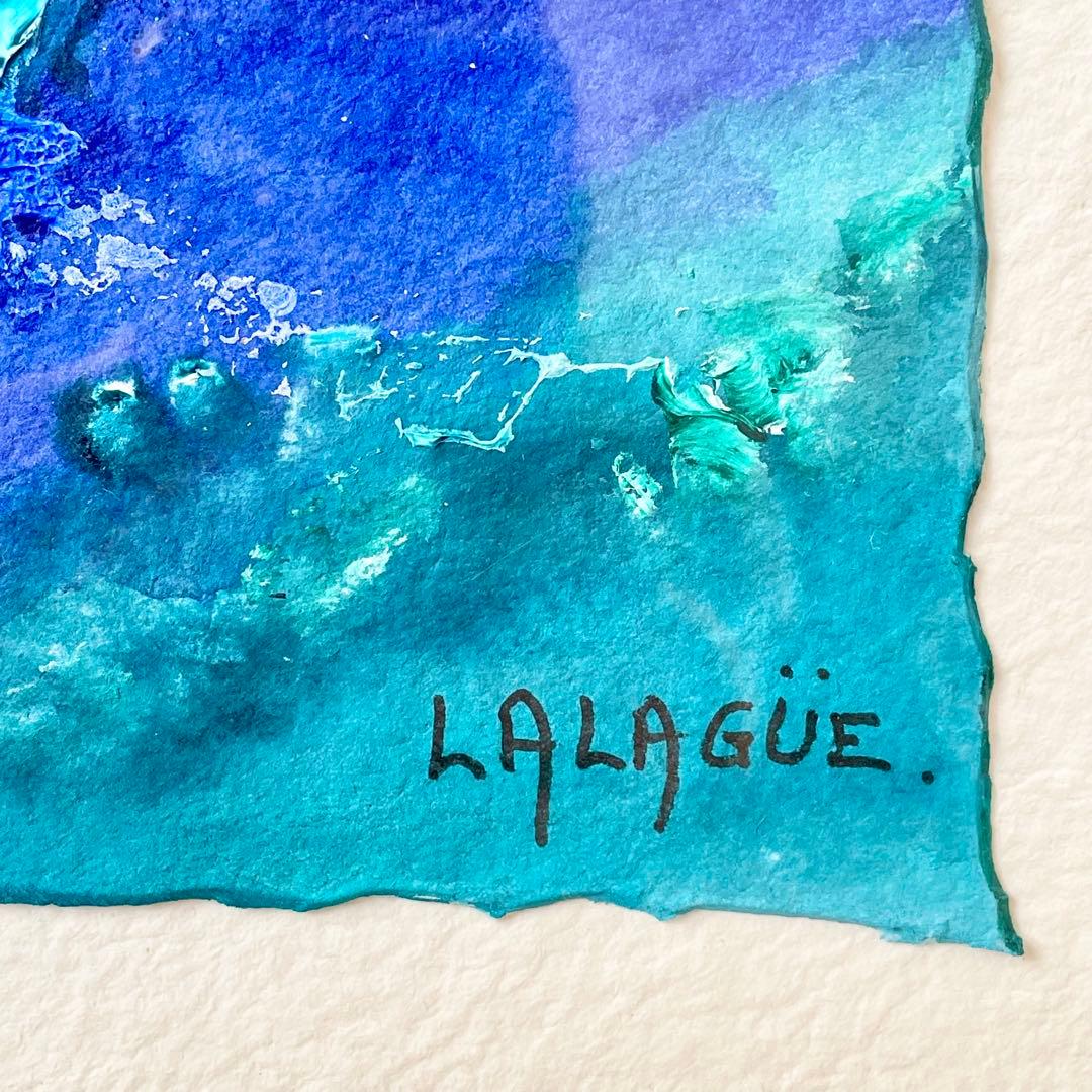 絵画 アート作品 LALAGUE 青と金　抽象画