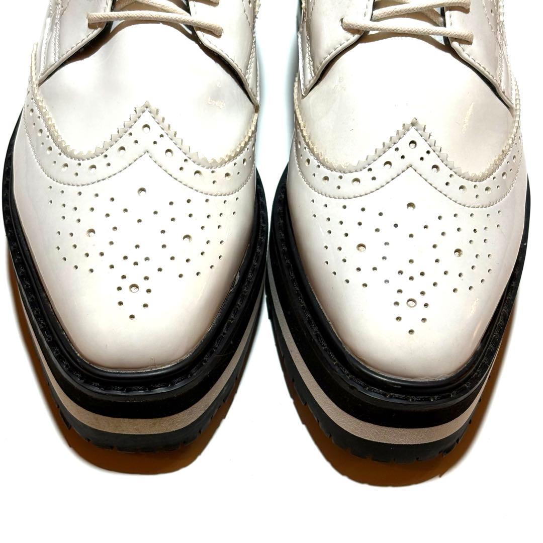 セントアンドリュース エナメル厚底スパイクレスゴルフシューズ24.0（ホワイト）