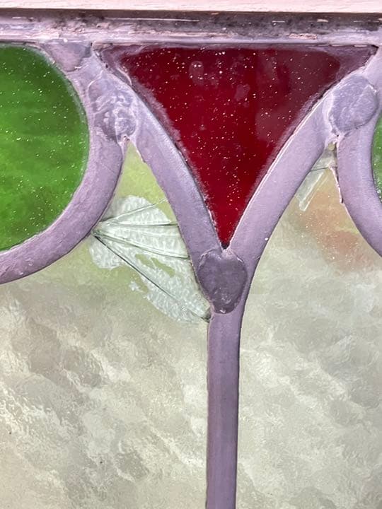 イギリスアンティーク ステントグラスの窓 73×75 フレーム付き