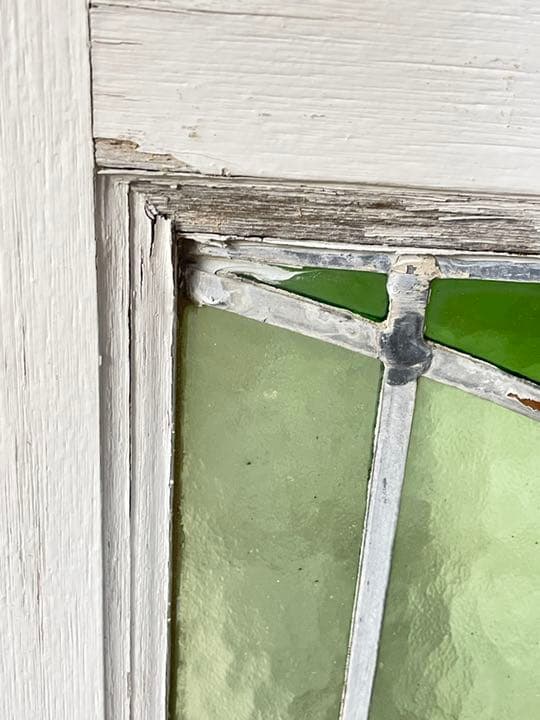 イギリスアンティーク ステントグラスの窓 73×75 フレーム付き