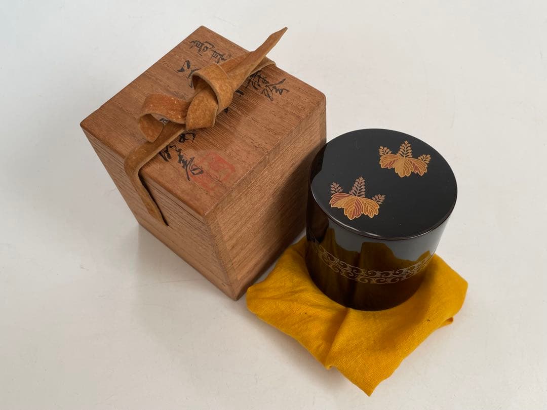 漆芸家　塗師　堀井胡春　高台寺蒔絵　茶入　棗　中次　共箱