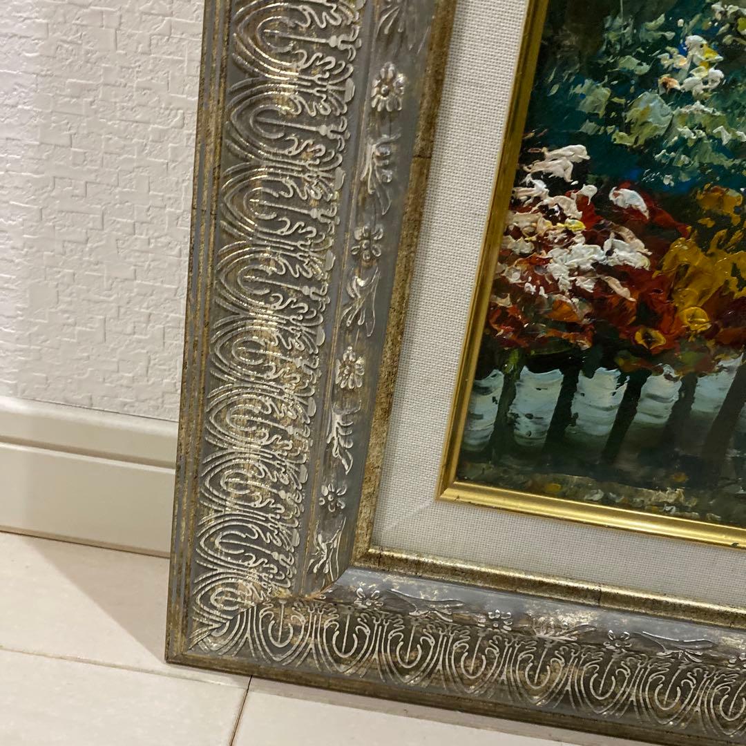 値下げ　フランス街の風景 エトワール凱旋門　人気の高級油彩画 横90×縦67