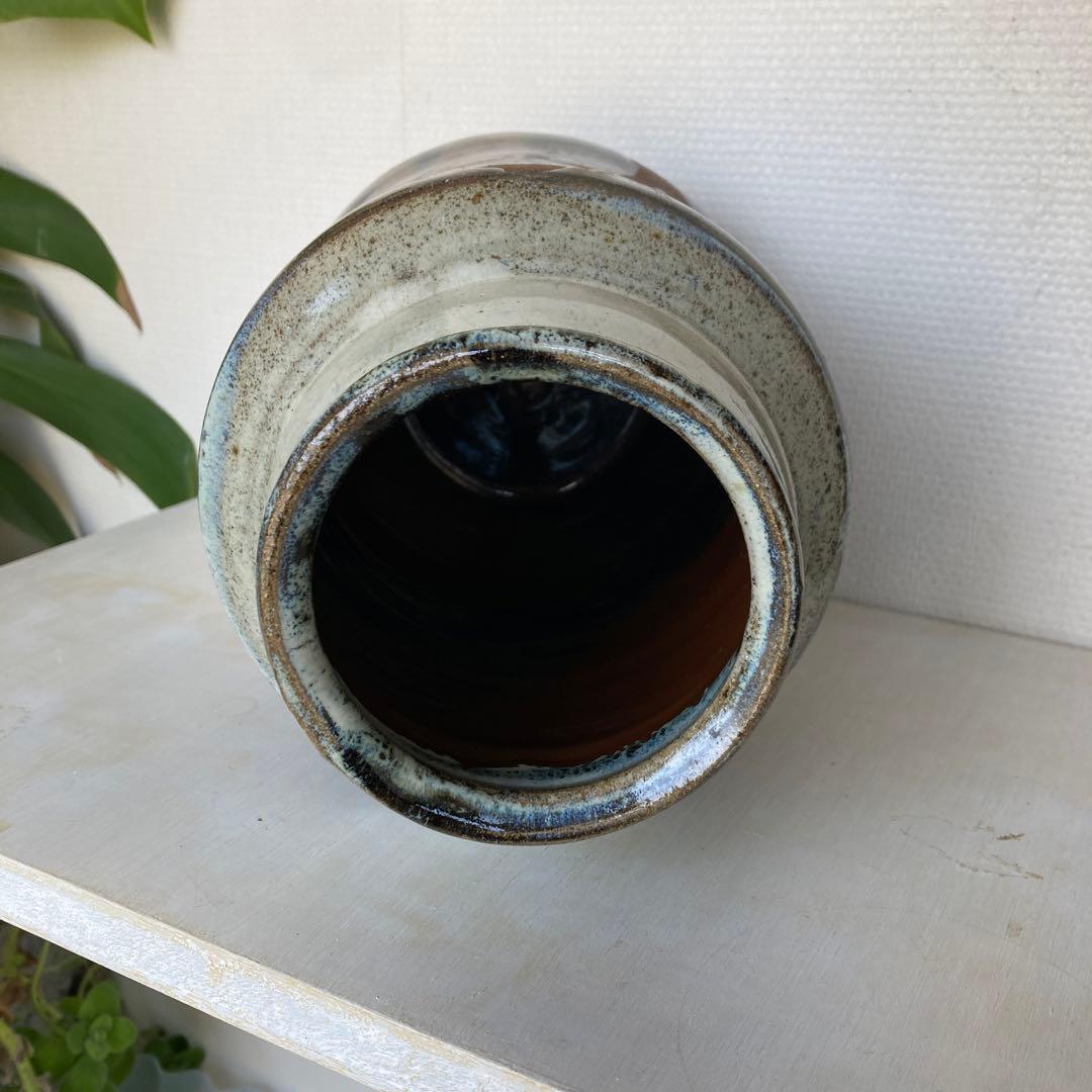 人間国宝　濱田庄司　花瓶　民藝　傑作　浜田庄司　黍文