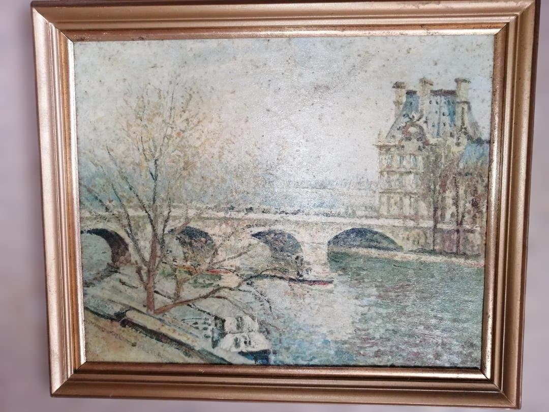 複製画　カミーユ・ピサロ「ポン・ロワイヤルとパヴィヨン・ド・フロール」」