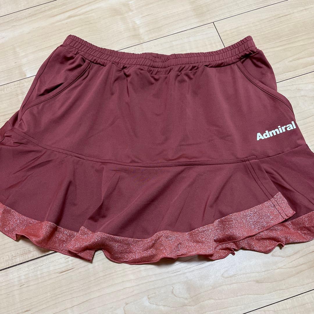 Admiral テニススカート ワインレッド フリル付き