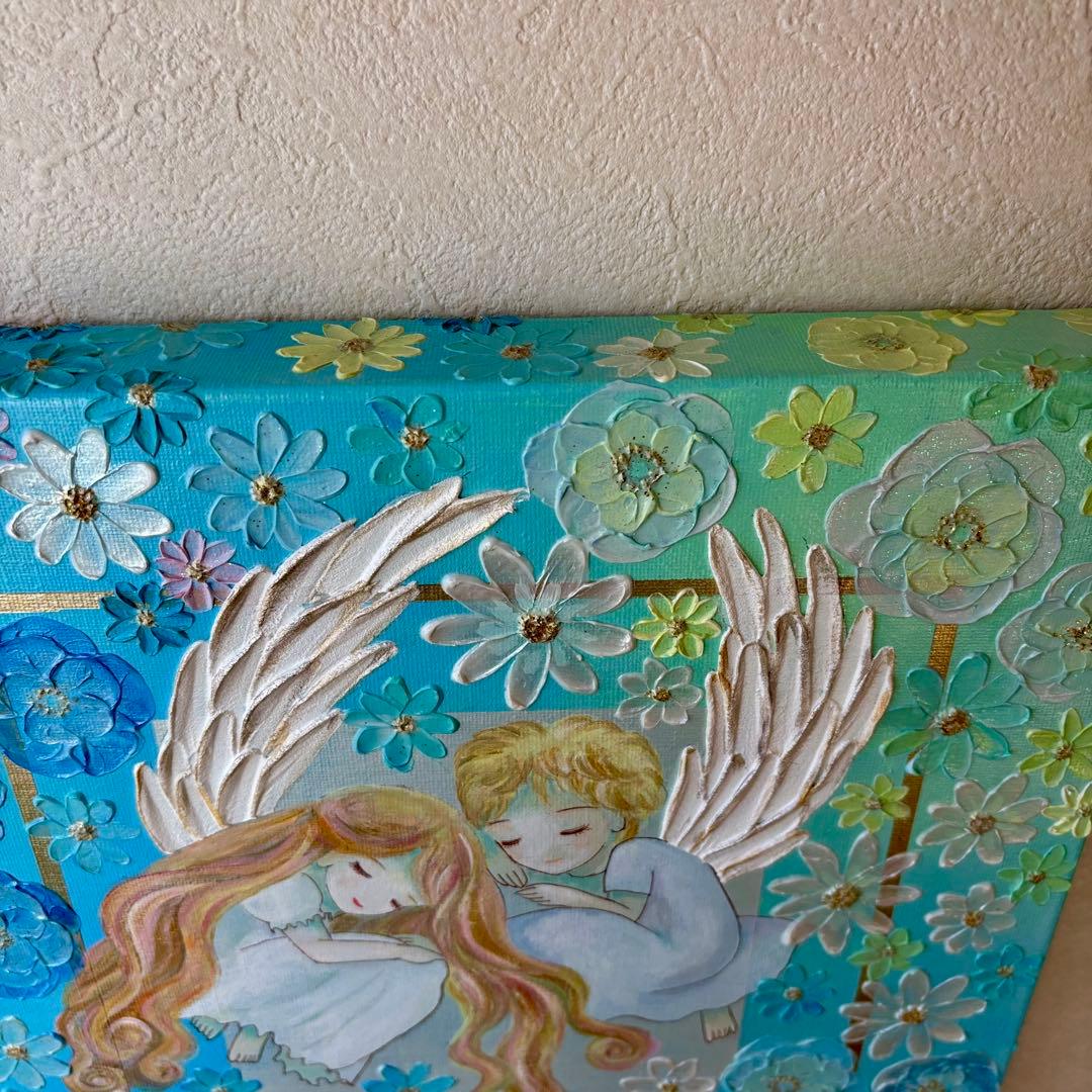 天使の安らぎ 原画｜テクスチャーアート・癒しのインテリア絵画 30cmスクエア