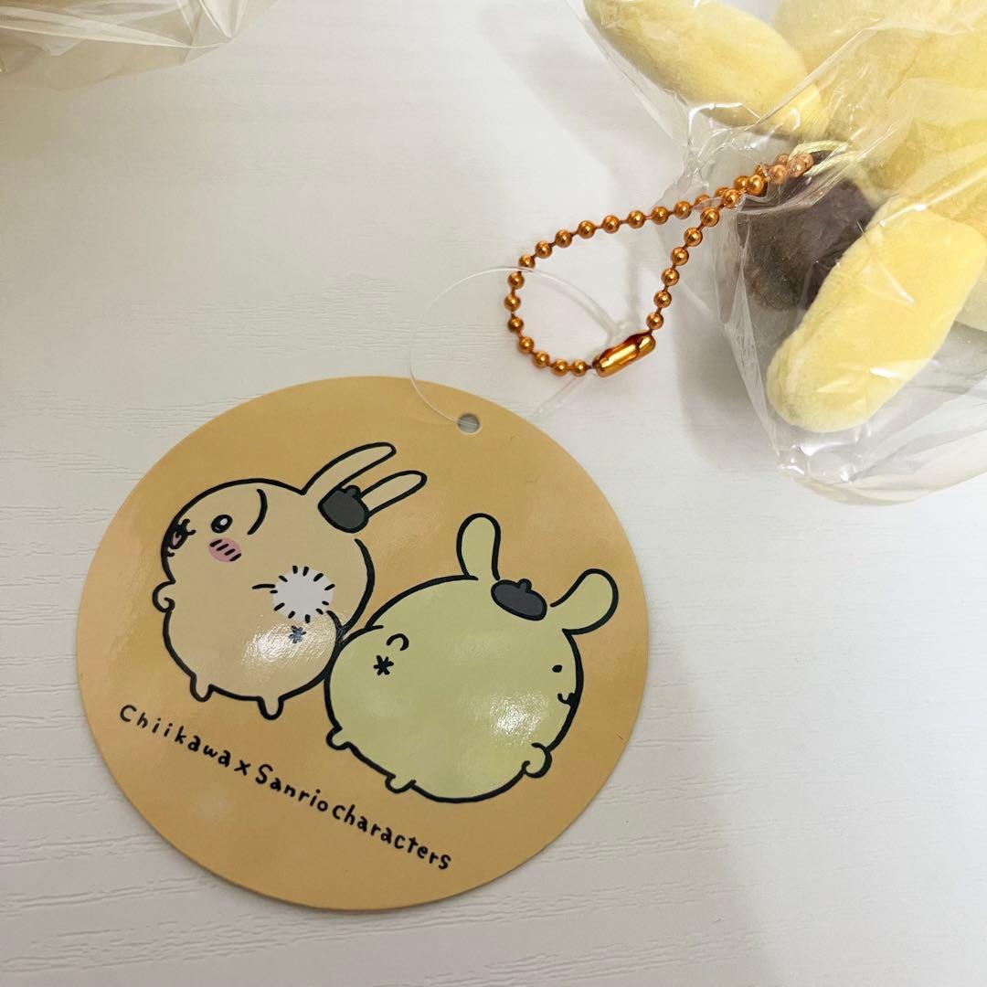 ちいかわ うさぎ ポムポムプリン ぬいぐるみ ストラップ サンリオコラボ