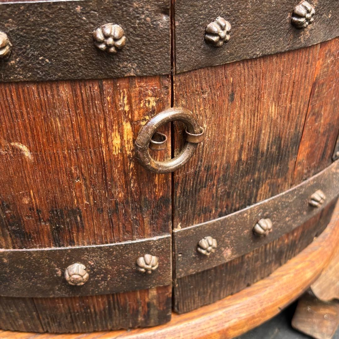 木製樽型収納テーブル バレル型 アンティーク 家具 レトロ