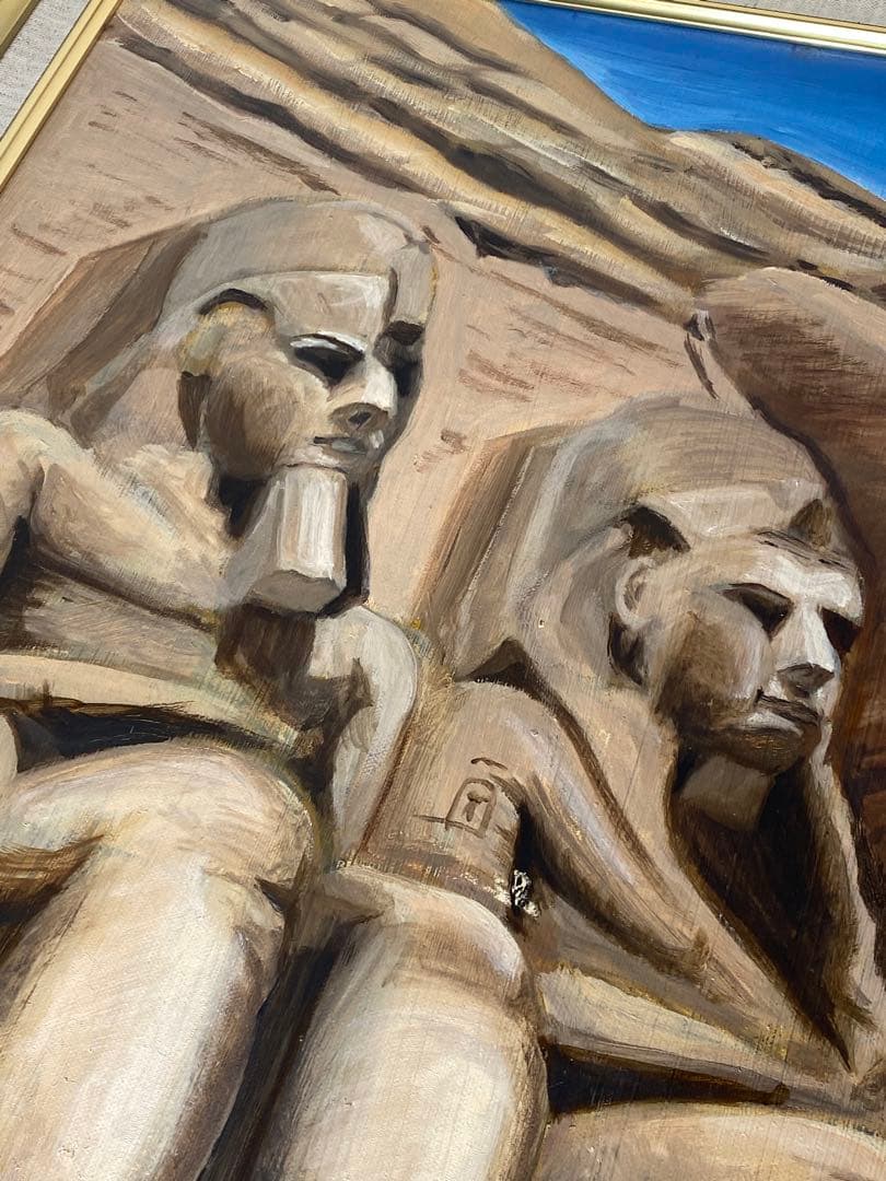 1889❣️ アブ・シンベル大神殿　油絵