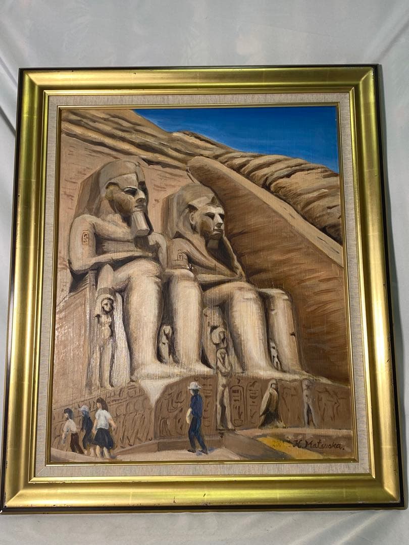 1889❣️ アブ・シンベル大神殿　油絵