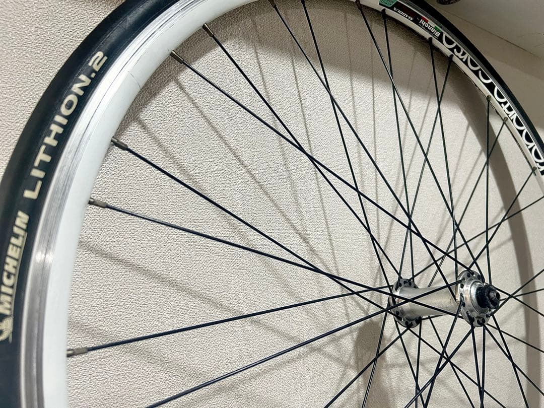 【Bianchiビアンキ】純正limitedホイール前輪◆貴重なカッコいい白リム