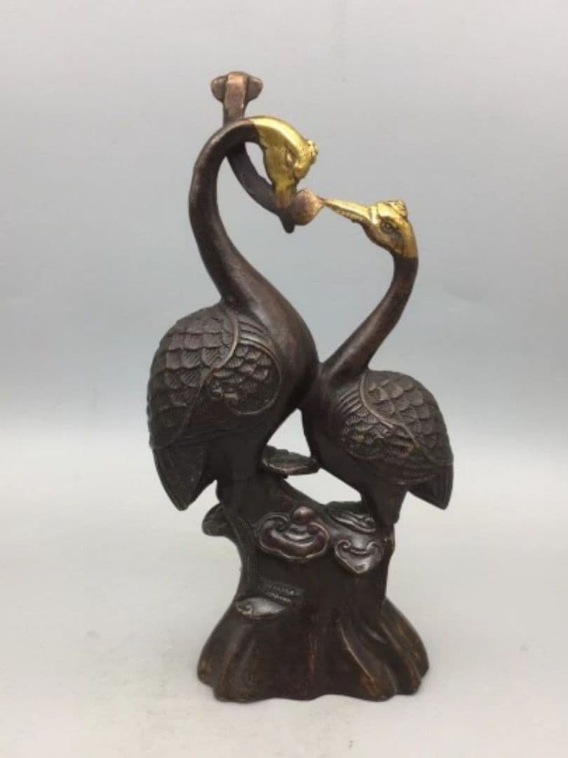 銅器の鶴の 置物 百年好合 如意吉祥 家庭 装飾品 現代工芸品 置物