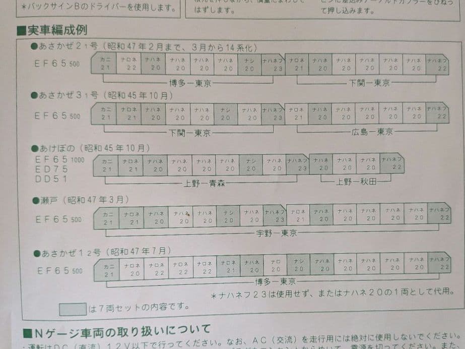 KATO 10-366 20系寝台客車 　　　　　　７両基本セット