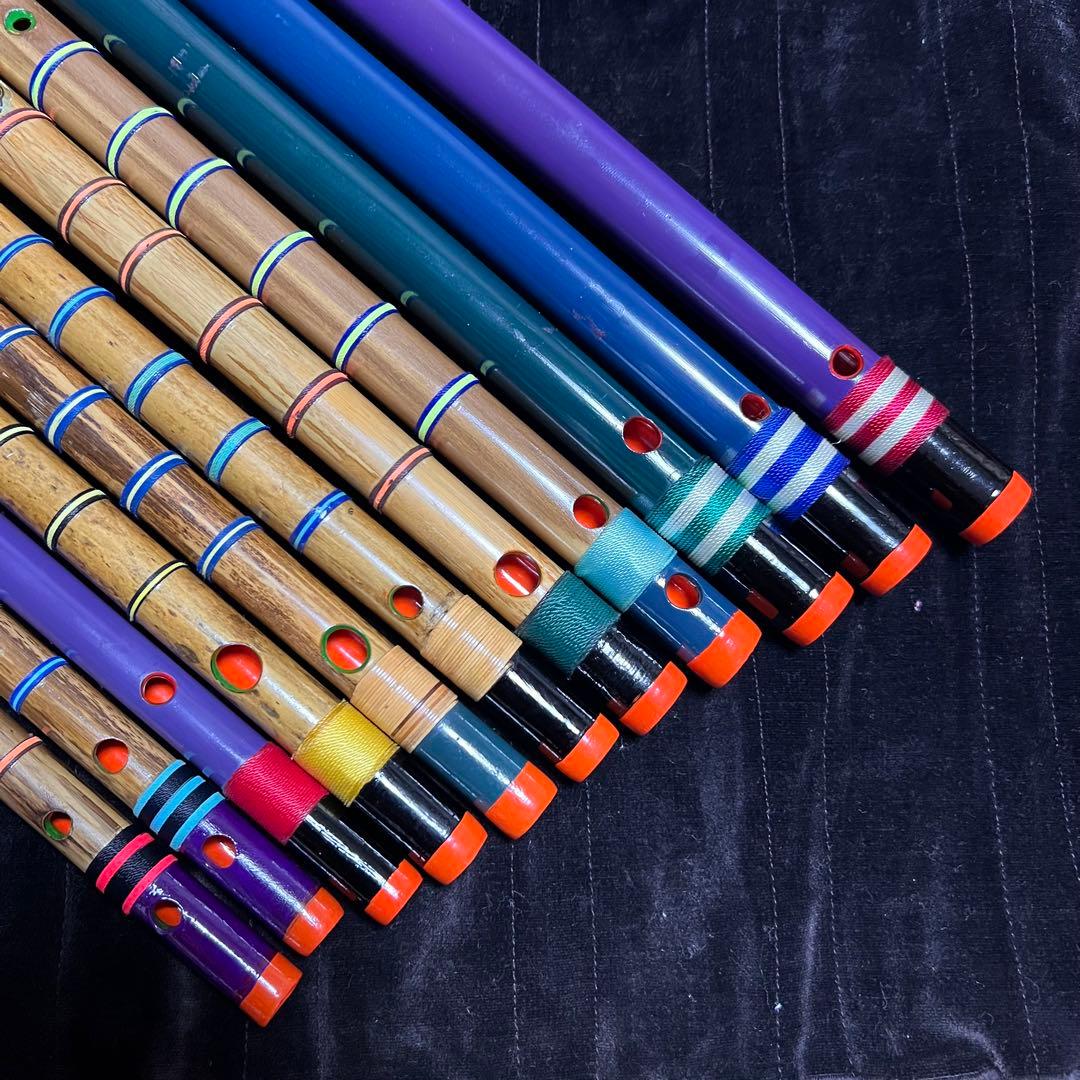 篠笛 天雅笛11本まとめ売り 笛師【武田天雅】 笛収納袋付