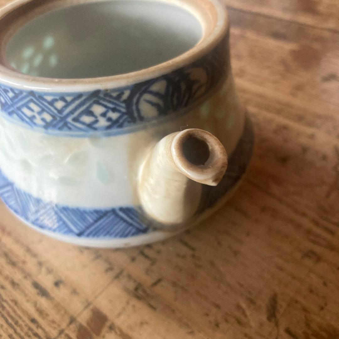 急須　茶壺　中国古玩　清　景徳鎮　蛍手　煎茶　中国茶　民藝　骨董　アンティーク