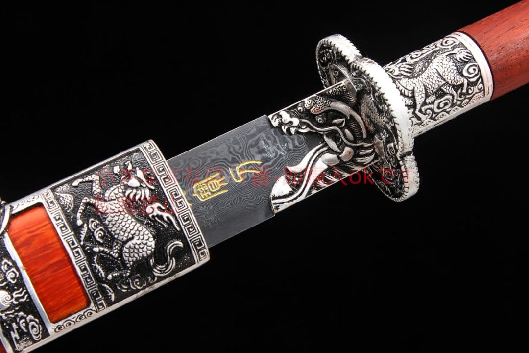 康熙戦刀銀色の百錬模様鋼  古兵器 武具 刀装具 日本刀 模造刀 居合刀