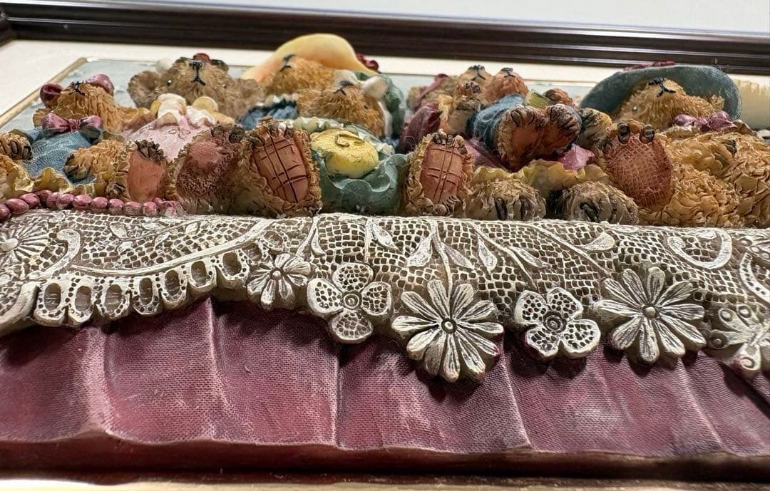 レトロ/アンティーク❤︎クマ/くま/熊❤︎立体アートフレーム❤︎フィギュア風立体額