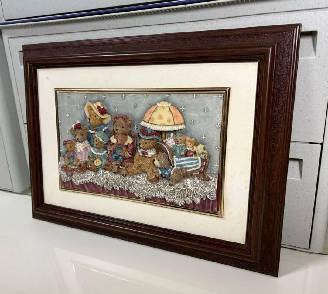 レトロ/アンティーク❤︎クマ/くま/熊❤︎立体アートフレーム❤︎フィギュア風立体額