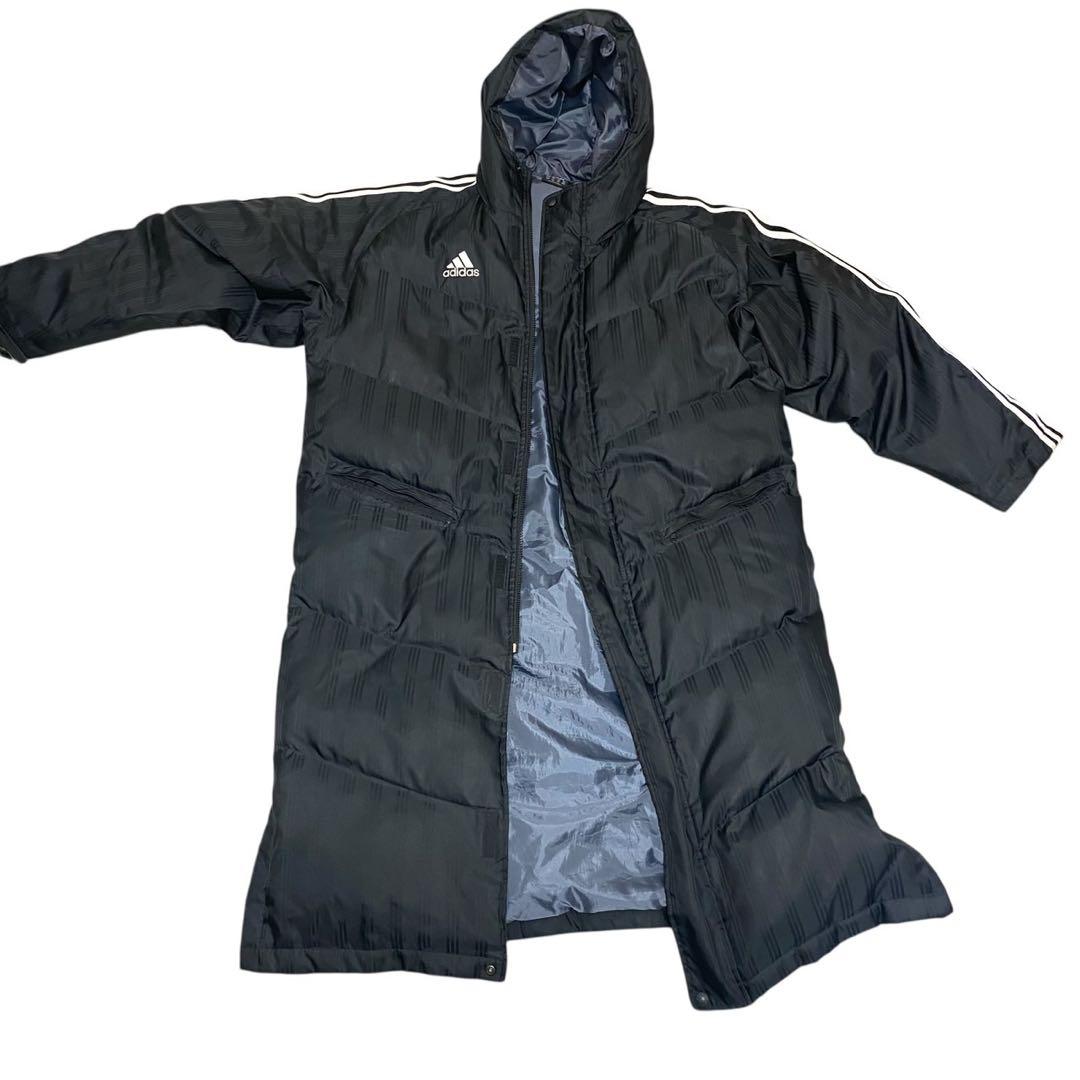 adidas アディダス M ロングダウンコート ベンチコート ブラック