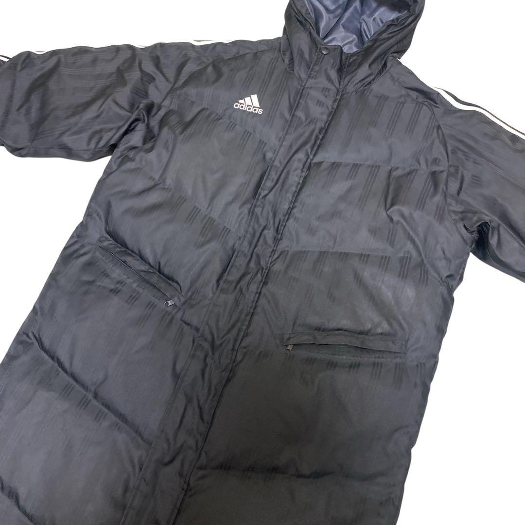 adidas アディダス M ロングダウンコート ベンチコート ブラック