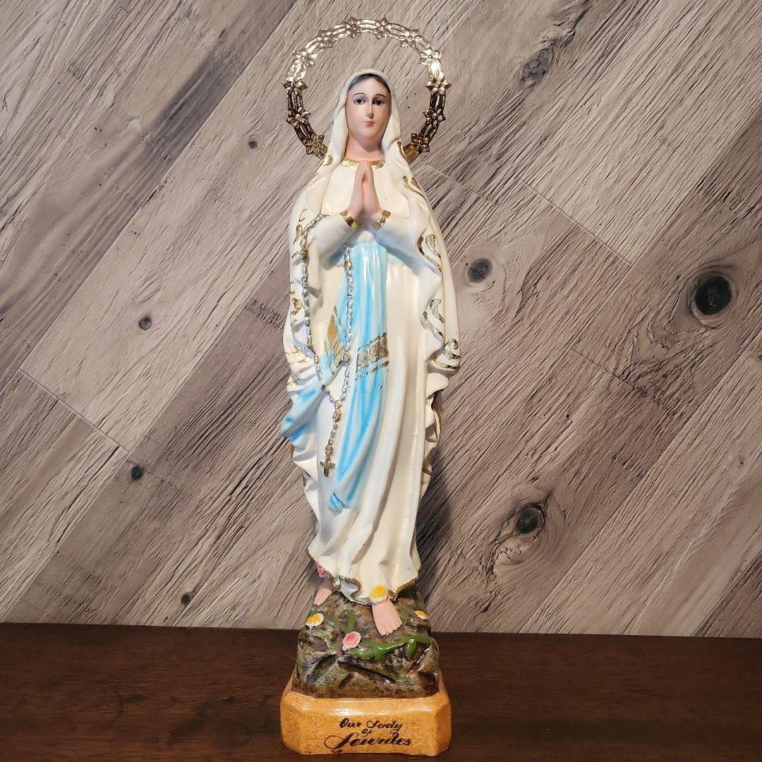 聖母像 樹脂・木製品　約35cm