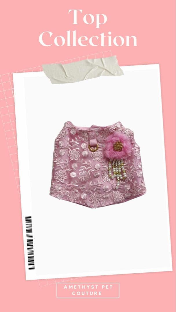 Amethyst Pet Coutureフリルドレス ピンク