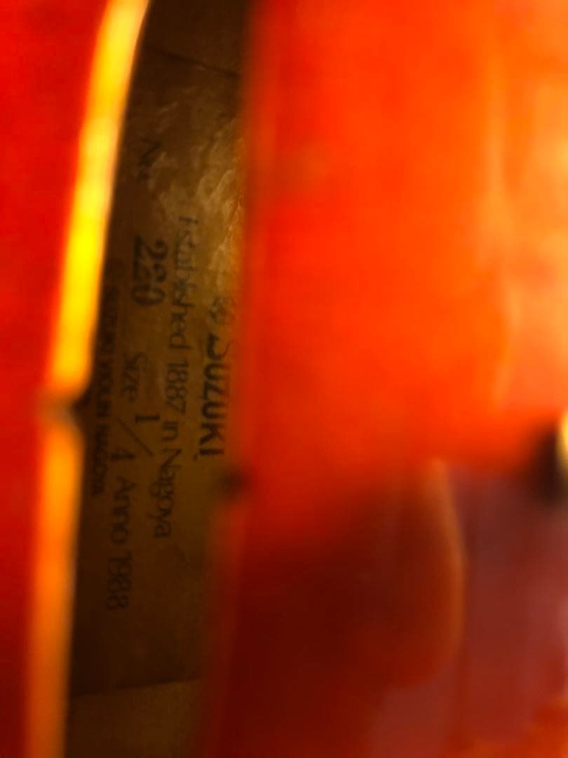 【駒&魂柱調整済】Suzuki分数バイオリンNo220 1/4 1988