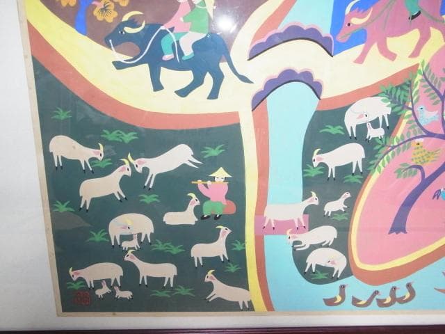 ’70年文化大革命◆高風作『農村風景』金山農民画 第４回江南之春美術展１等受賞者