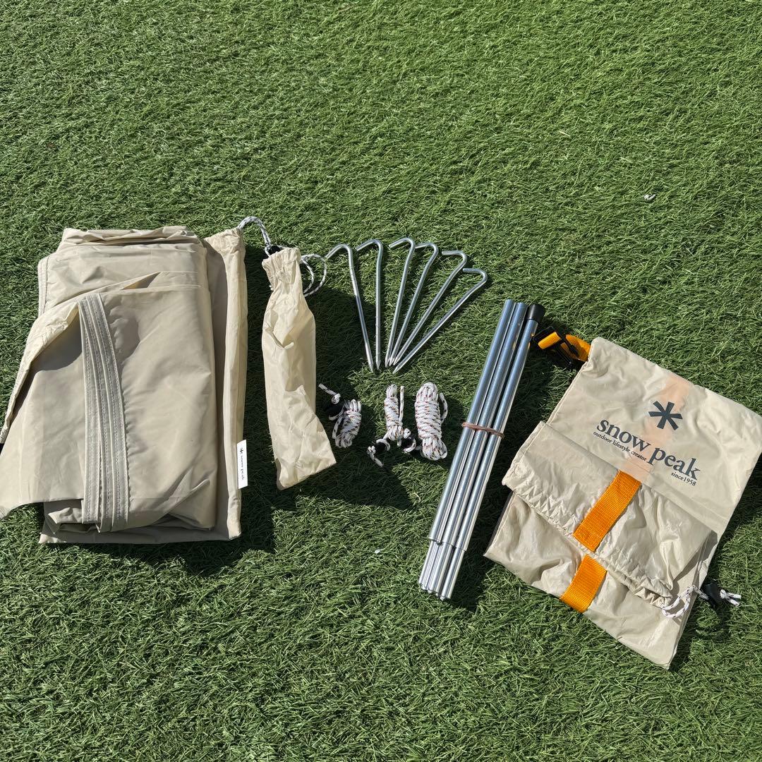 未使用 スノーピーク ライトタープペンタ アイボリー ポール付