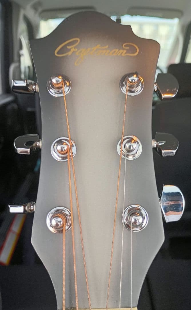 美品　アコースティックギター グリーン/イエロー　クラフトマン　ケース付