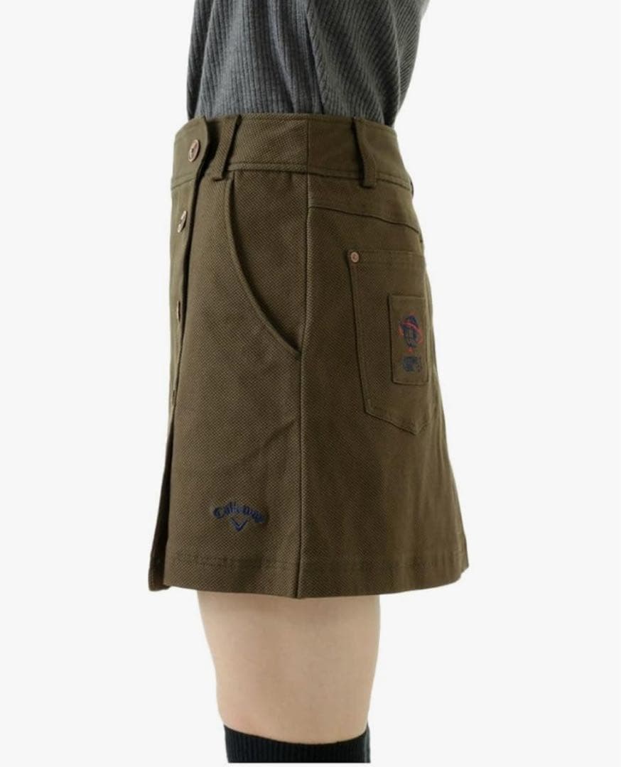 ３点セット【新品】キャロウェイ ホワイト 保温 フリース スカート シャツ 防寒