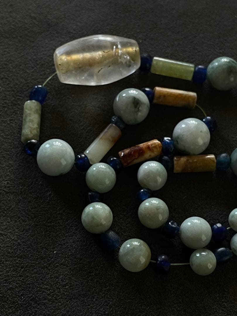 水晶棗玉・瑪瑙管玉・砡玉・とんぼ玉他 首飾り ネックレス　古墳時代