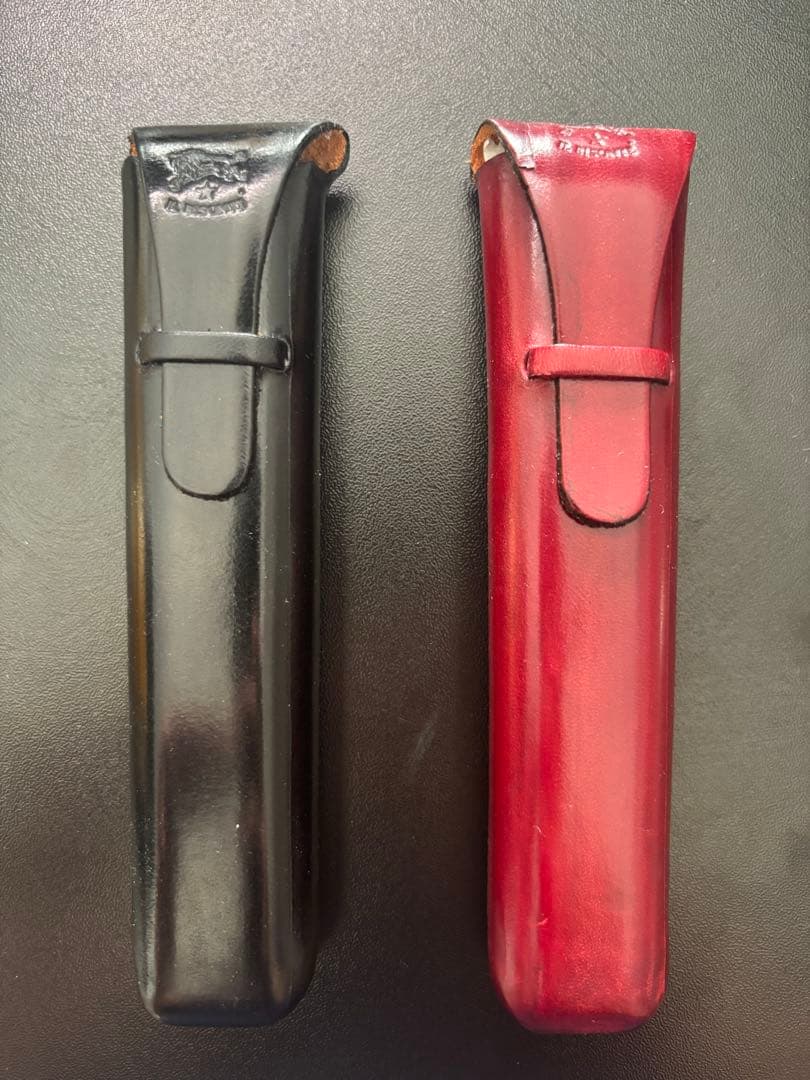 【極レア】イルビゾンテ 本革ペンケース 黒 赤 2個セット