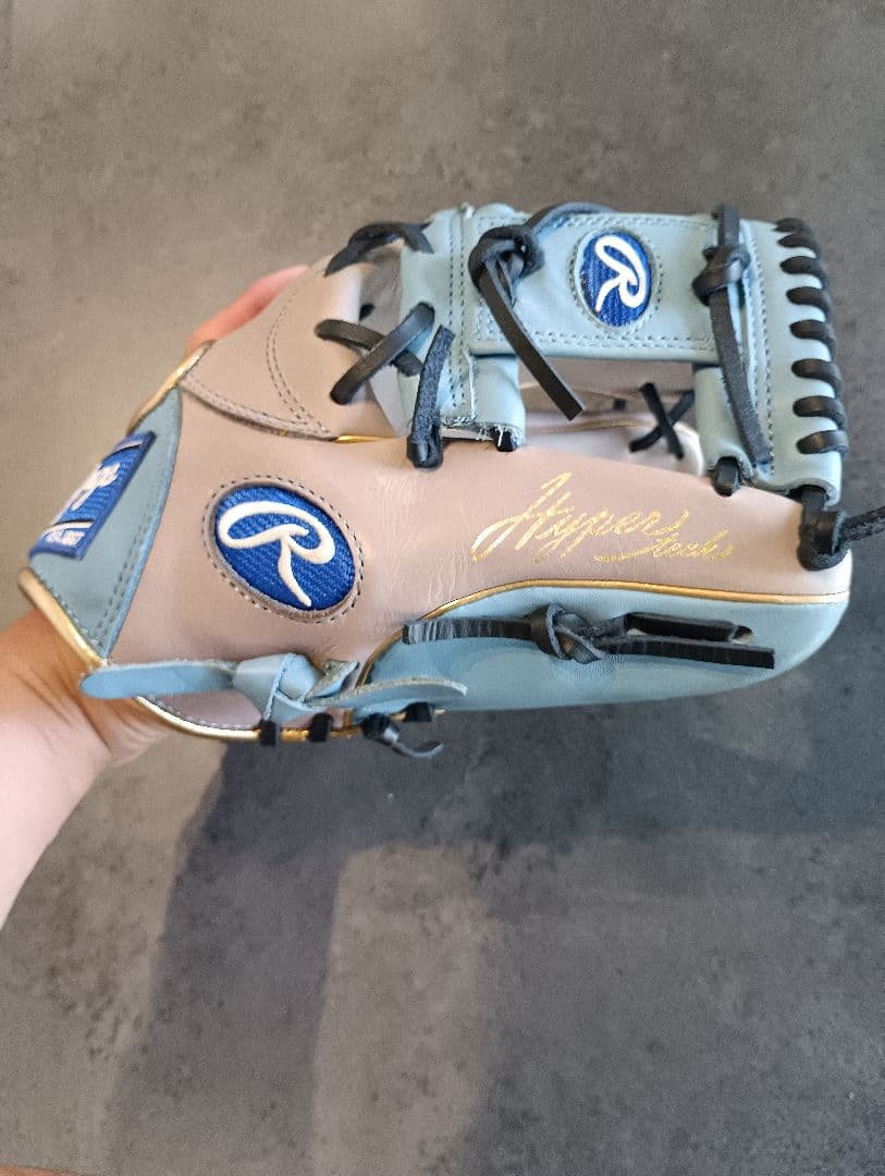 Ｊ*様 Rawlings　ロ－リングス 軟式グローブ ベージュ/青