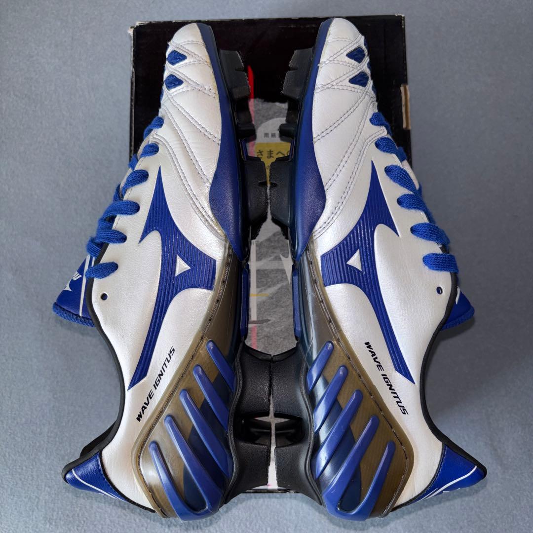 ミズノ ウエーブ イグニタス 2 MD ホワイト×ブルー　26.5cm