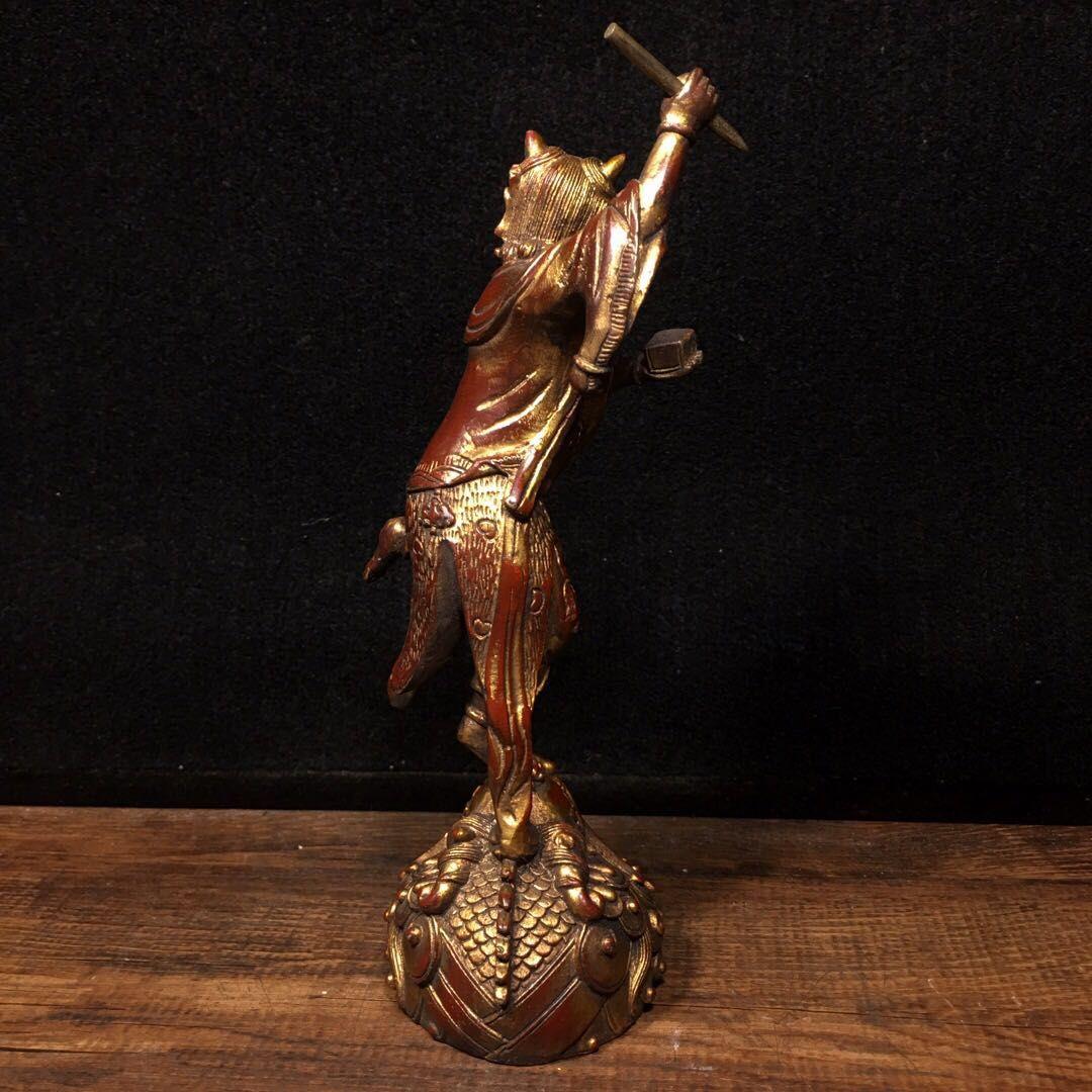 銅器 魁星点斗仏像 家内 仏堂供養 鎮宅 辟邪 開運 風水 招財 置物 工芸品