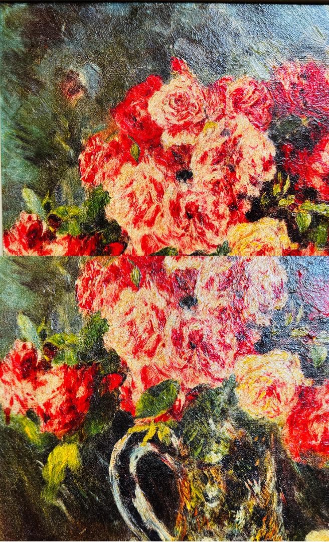 ルノアール 「 ばら 」 共同印刷 複製画 F10 額寸 縦73cm 横61cm