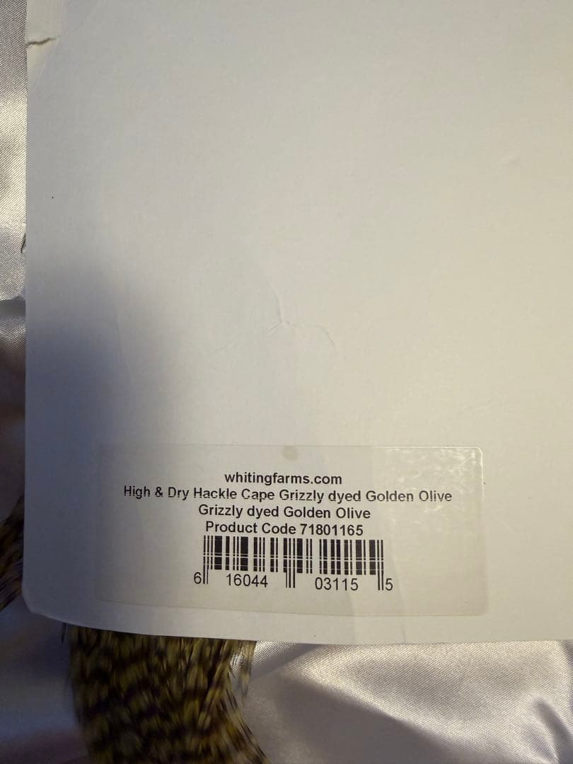 Whiting フライマテリアル HI&Dry ゴールデンオリーブ