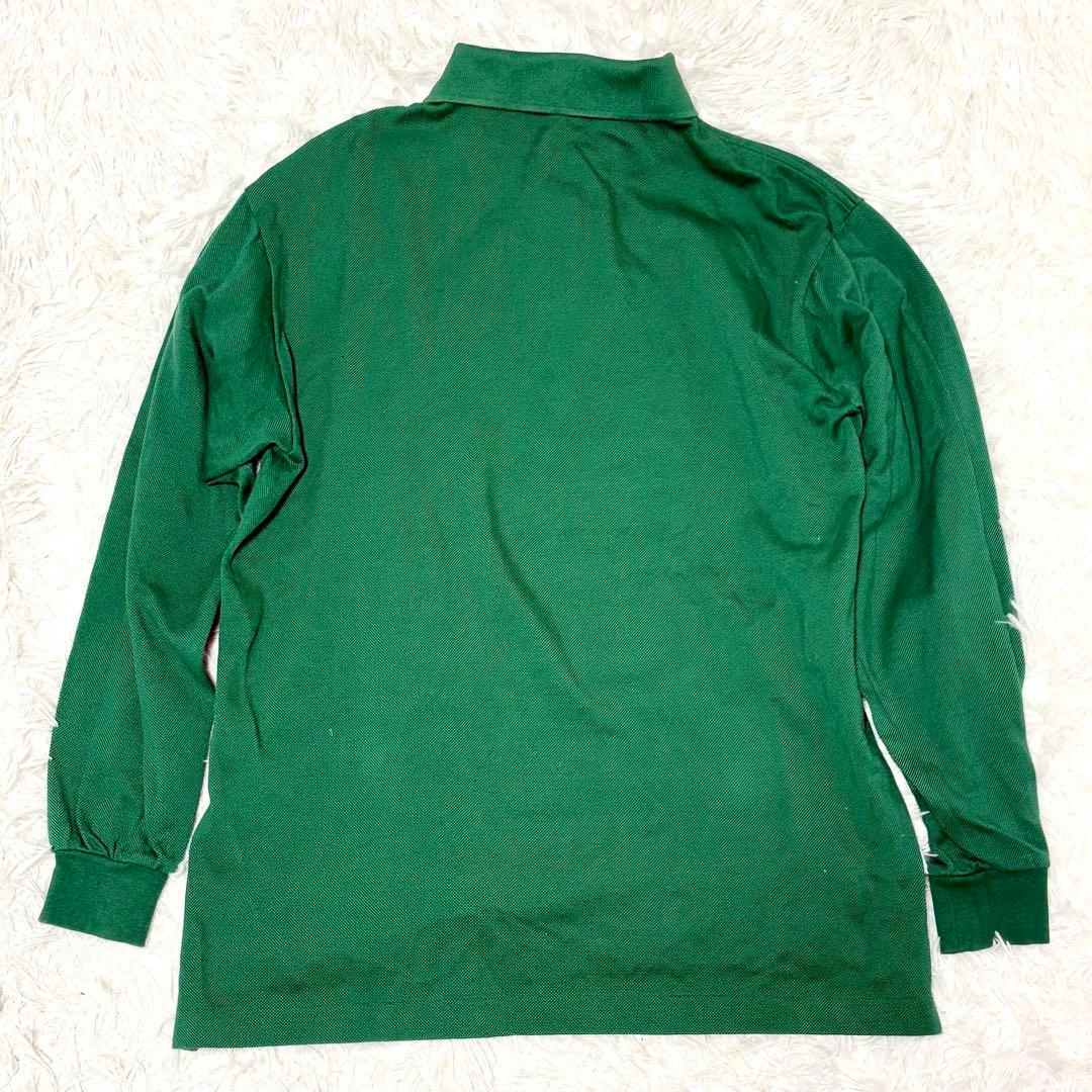 【極美品】パーリーゲイツ　ゴルフ 長袖ポロシャツ　コットン　ロゴ刺繍　緑　M