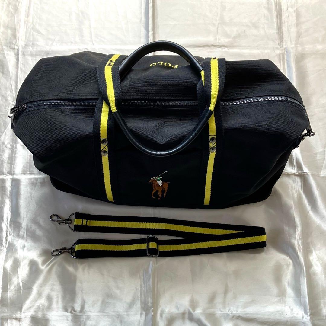 美品　ラルフローレン　ボストンバッグ ショルダーベルト付き