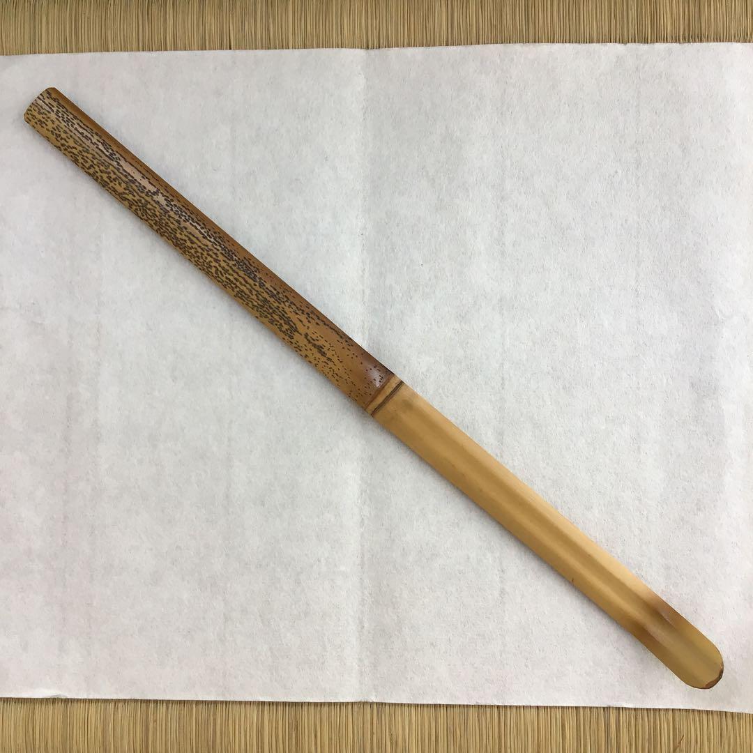 茶道具　茶杓　銘:左近楼•右近橘　松尾流九代半古斎作•書付　共筒　共箱S46CS