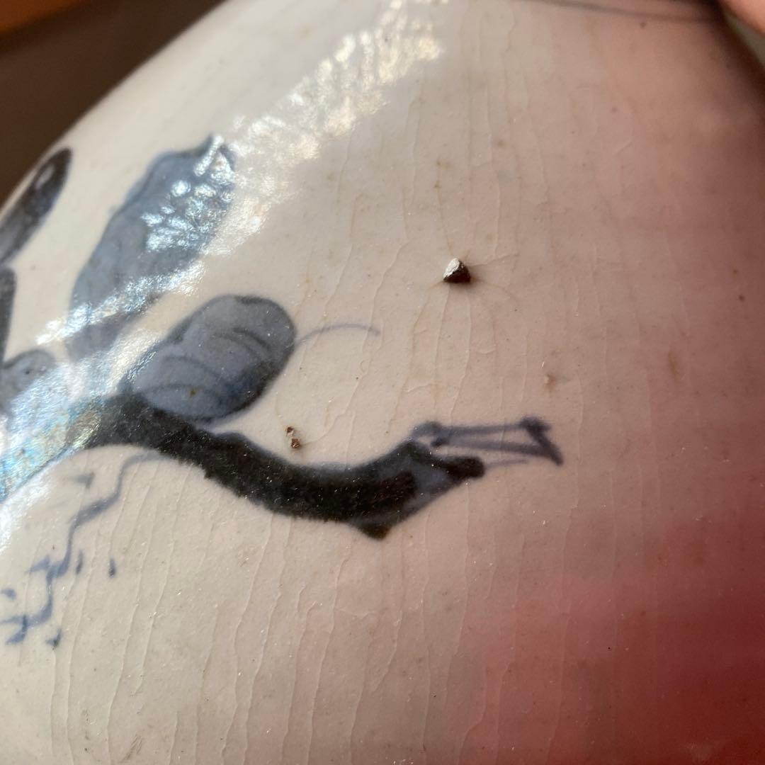 専用　切米焼　染付たこ唐草鳥文大徳利