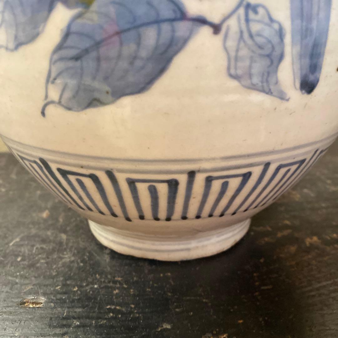 専用　切米焼　染付たこ唐草鳥文大徳利