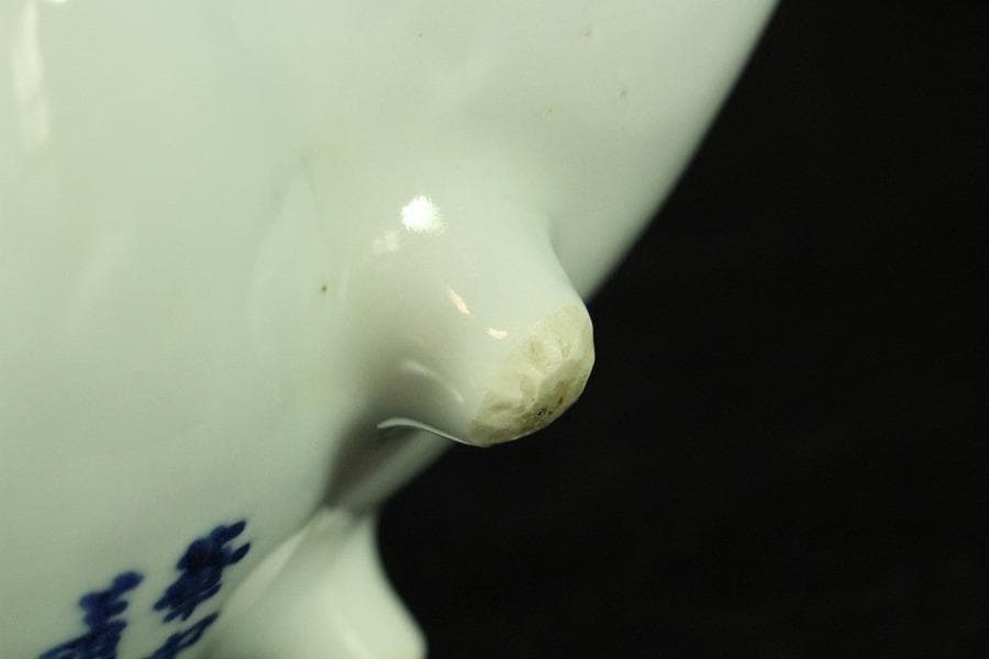 古染付 古 青華 蝶形 器 五客 華中亭道八製 向付 懐石(K-XA833)