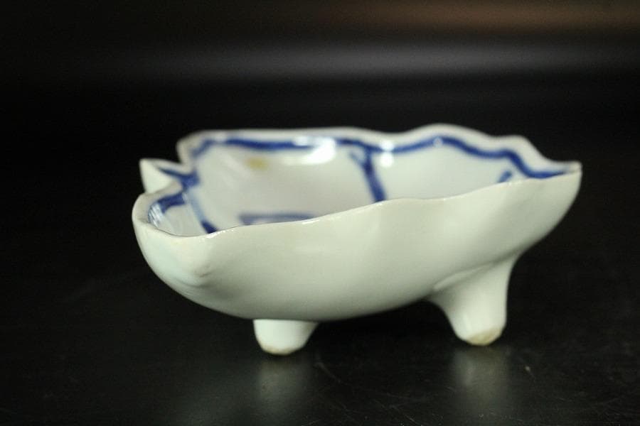 古染付 古 青華 蝶形 器 五客 華中亭道八製 向付 懐石(K-XA833)